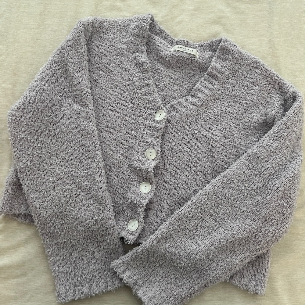 Cropped Lilac Cardigan